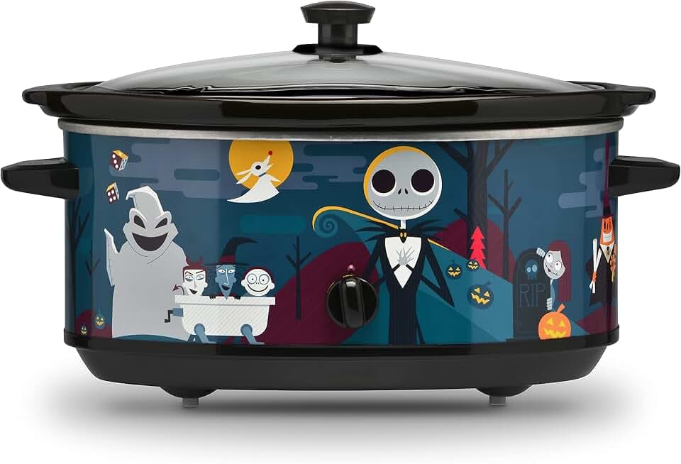 Disney The Nightmare Before Christmas Slow Cooker by Select Brands - Slow Cooker for Kitchen - Dishwasher-Safe Stoneware Crock Insert - for Disney Fans - 7 Quarts - Oogie Boogie