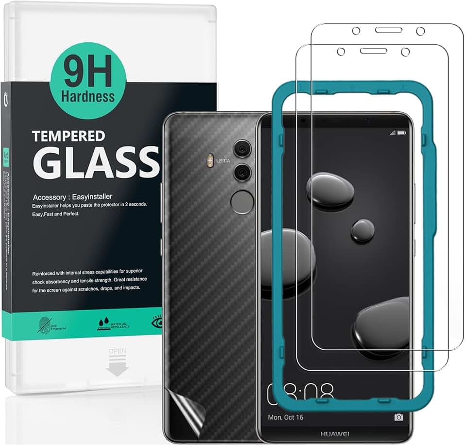 Ibywind Schutzfolie für Huawei Mate10 Pro,2 Stück 9H Panzer-Glas,mit einfache Installation,unterstützt Fingerabdrucksensor,anti-kratzer,blasenfreiheit,Bruchsicher,Öl resistent