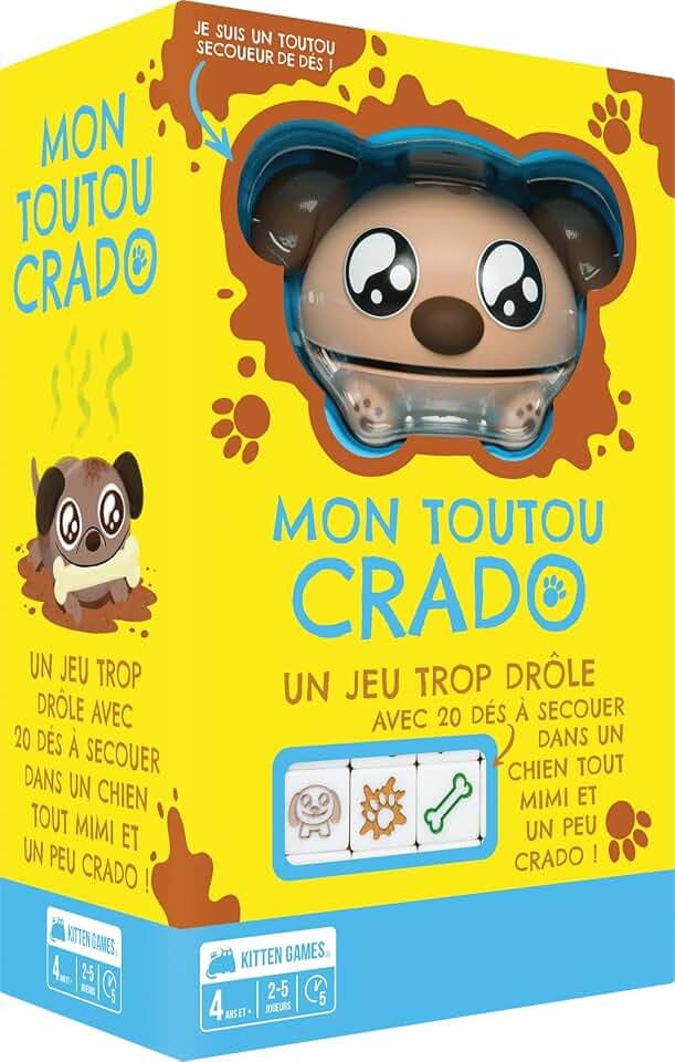 Asmodee - Mein Toutu Crado – Exploding Kittens – Gesellschaftsspiele – Würfelspiel für Familie – Kinder ab 4 Jahren – 2 bis 4 Spieler – 10 Minuten – französische Version