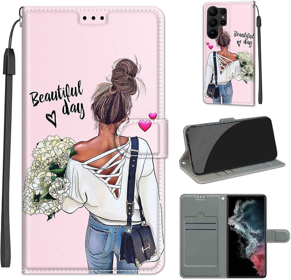 TOMYOU Hülle für Samsung Galaxy S23 Ultra, Premium Muster Design Flip Leder Brieftasche Magnetische Handyhülle mit Kartenhalter für Samsung Galaxy S23 Ultra