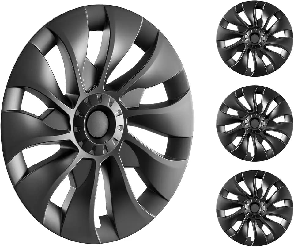 VEVOR Wheel Rim Cover Hubcaps, 18 in, 2017-2023 Model 3 Fully Fit Hubcap with Snap, Guard Tape & Valve Nozzle Hole, ABS & PC Hubcap with High Rigidity & Less Wind Drag, Fits for All Weather Use