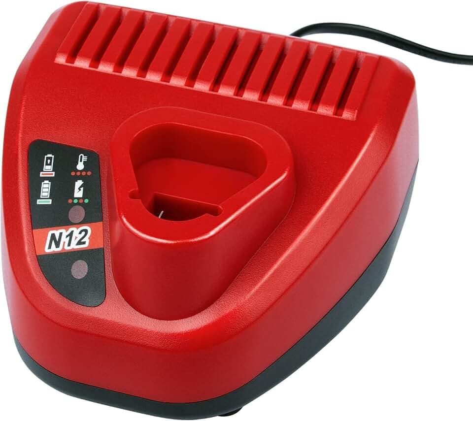 ASUNCELL M12 Ladegerät für Milwaukee 12V Akku, Ersatzladegeräte Kompatibel mit Milwaukee Akku M12 M12B 48-11-2401, 48-11-2402, 48-11-2420, 48-11-2430, 48-11-2440, 48-11-2460, 48-11-2411, 48-11-2412
