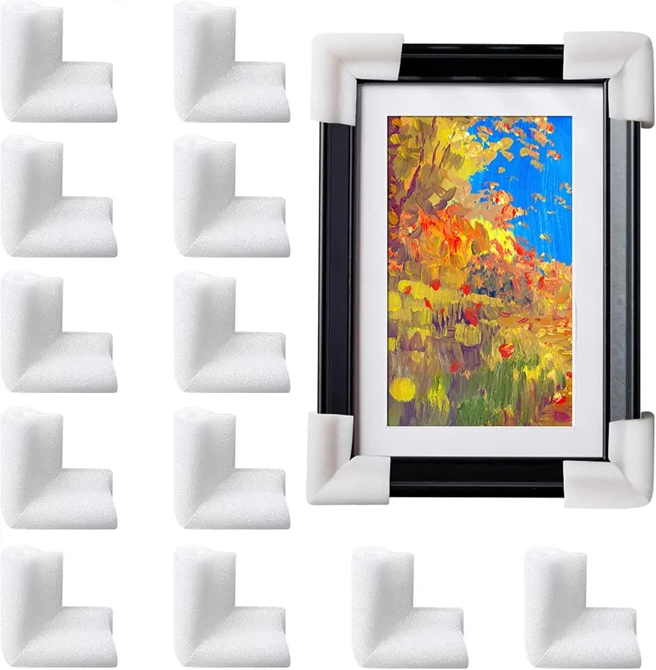 12 Pcs Thickened Foam Corner Protectors for TV,Picture,and Mirror Frames,moving supplies and packing materials for picture boxes,shipping supplies for book corner