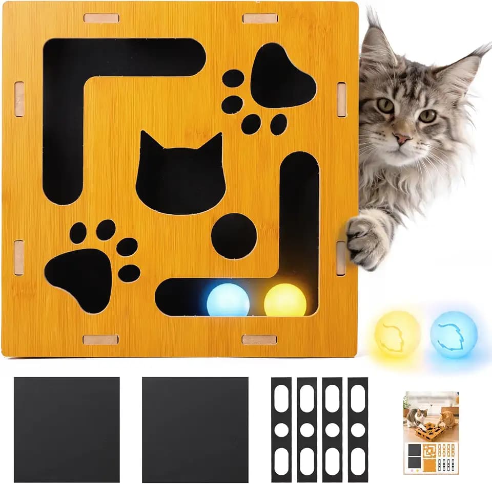 Cat Nail File Scratcher, Interactive Cat Nail File Box with Sandpaper
