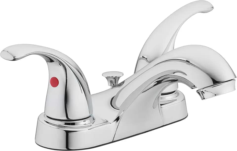 Aqua Vista Two-Handle Centerset Bathroom Sink Faucet, Chrome