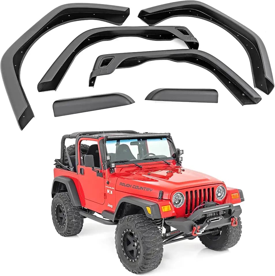 Rough Country 5.5" Wide Fender Flares for Jeep Wrangler TJ (1997-2006) Unlimited (2004-2006) - Set of 4