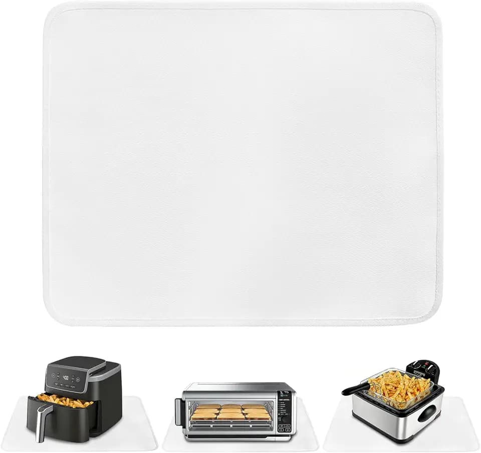 TOHONFOO Heat Resistant Mats for Countertop & Air Fryer, 18x15 in, White