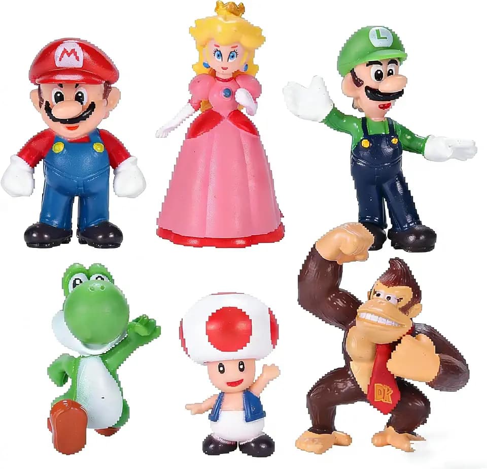 Isaneihas 6 pcs/Set Mario Figures Toy.Mario & Luigi Figurines – Yoshi & Mario Bros Action Figures （2 inch）