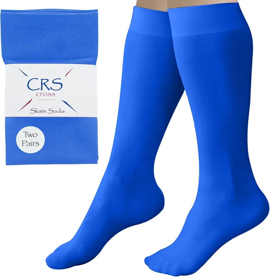 CRS Cross Figure Skating Socks. Knee High Ice Skate Tights. 2 Pair
