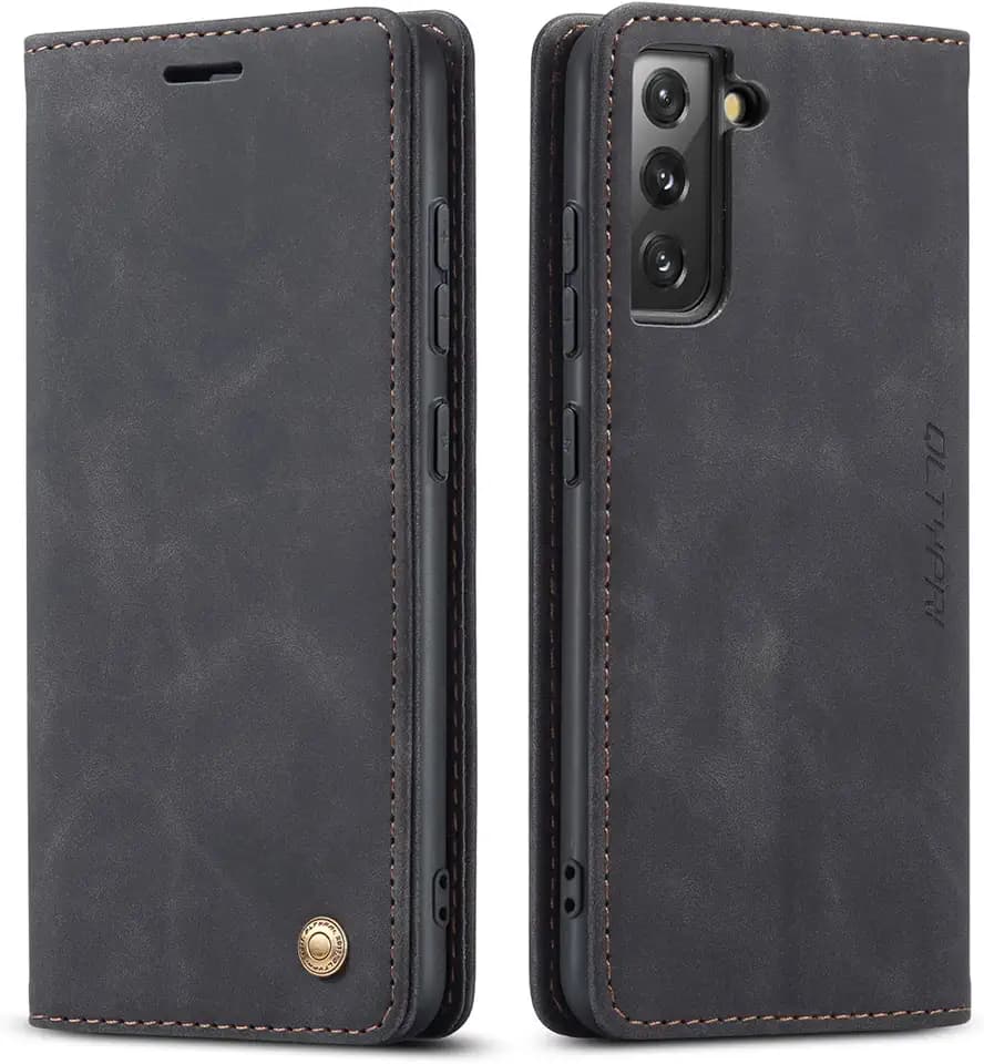 QLTYPRI for Samsung Galaxy S22 Plus Wallet Case with Card Holders, Black
