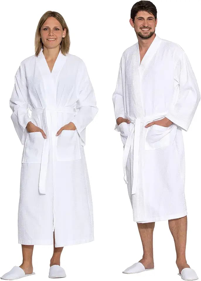 ZOLLNER Bademantel - hautfreundliches und weiches Waffelpique - Unisex - Baumwolle - Größe S-3XL - waschbar bis 60°C - Hotelqualität - Oeko Tex® zertifiziert, 266