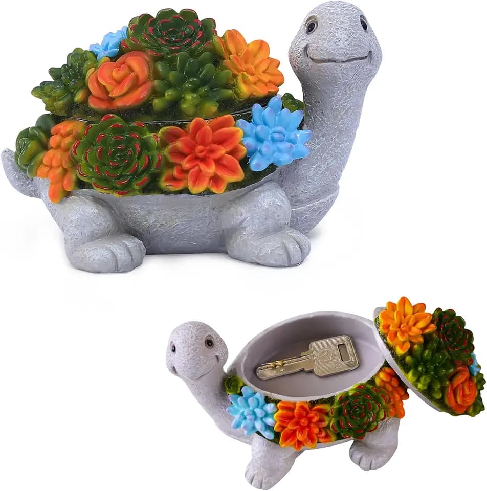 Outdoor Turtle Key Hider Statue