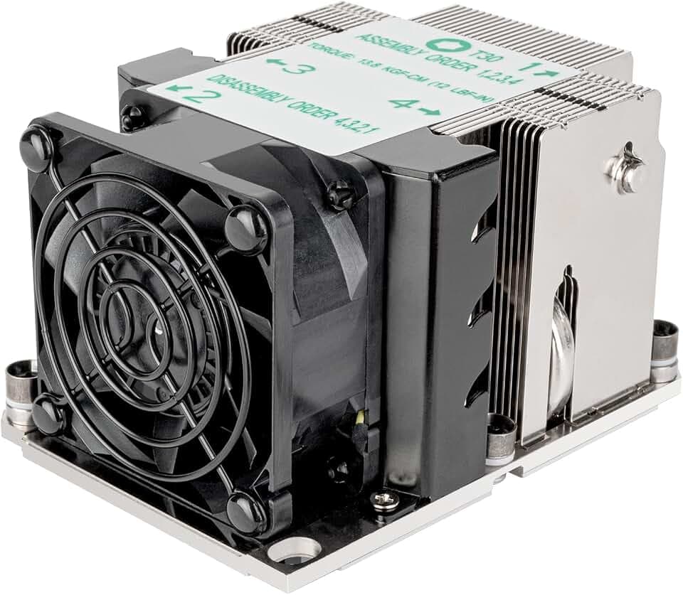 SilverStone Technology XE02-3647N, 2U SFF Server/Workstation CPU Kühler für Intel LGA 3647 Narrow Sockel, SST-XE02-3647NB (Schwarz+Schwarz)