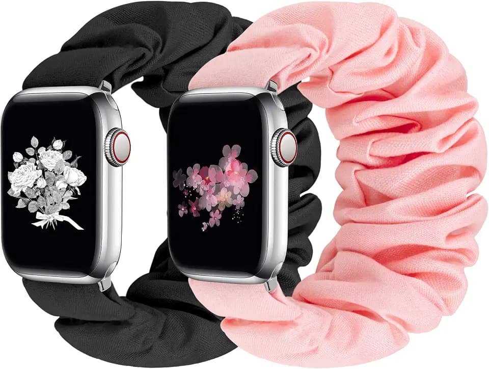 2 Pack Compatible with Apple Watch Band Scrunchie 38mm 40mm 41mm 42mm,S