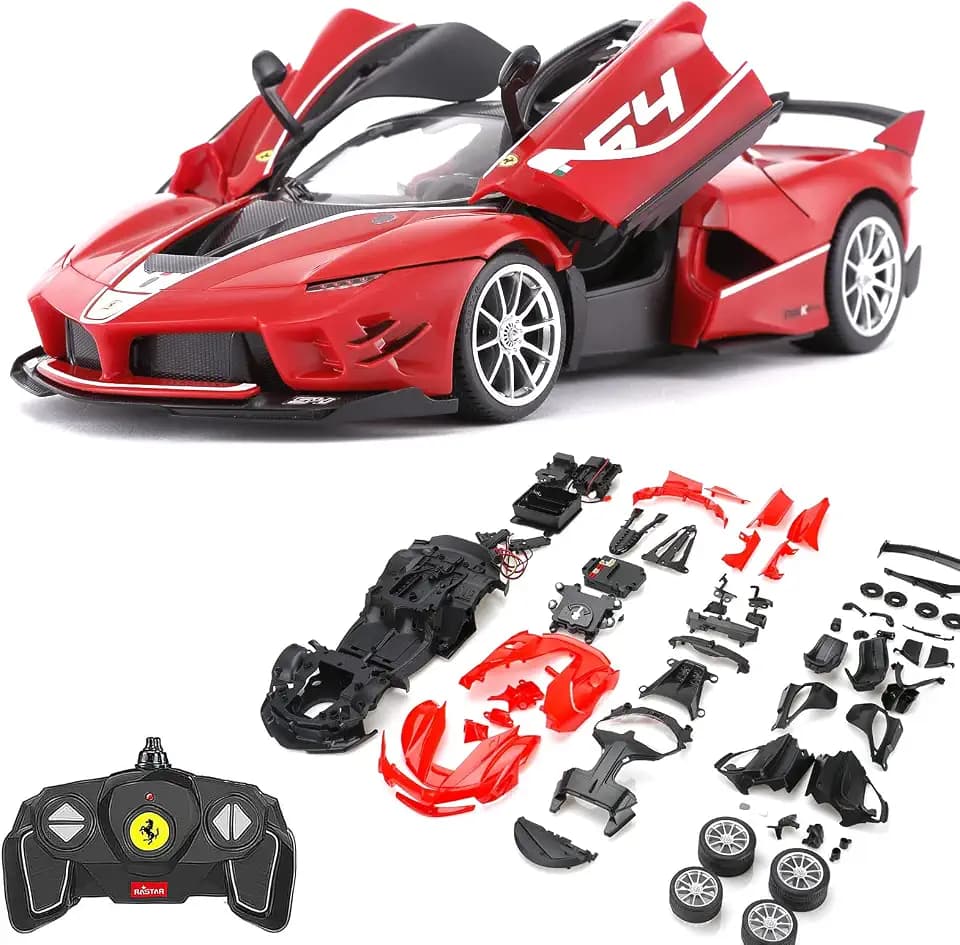 RASTAR Build Your Own RC Car Ferrari FXXK EVO Kit with Remote & DIY Decals