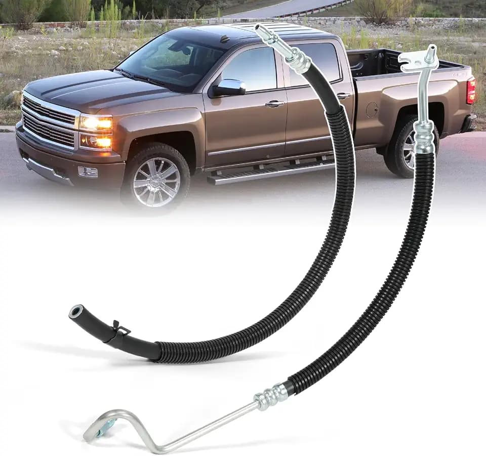 2pcs Power Steering Pressure Hose, Fit for Chevy Silverado 1500 Tahoe Avalanche 2007-2013, GMC Sierra Yukon 2007-2012, Cadillac Escalade 2007-2014 4.8 5.3 6.0 6.2L V8 Replace 15812564 15812565