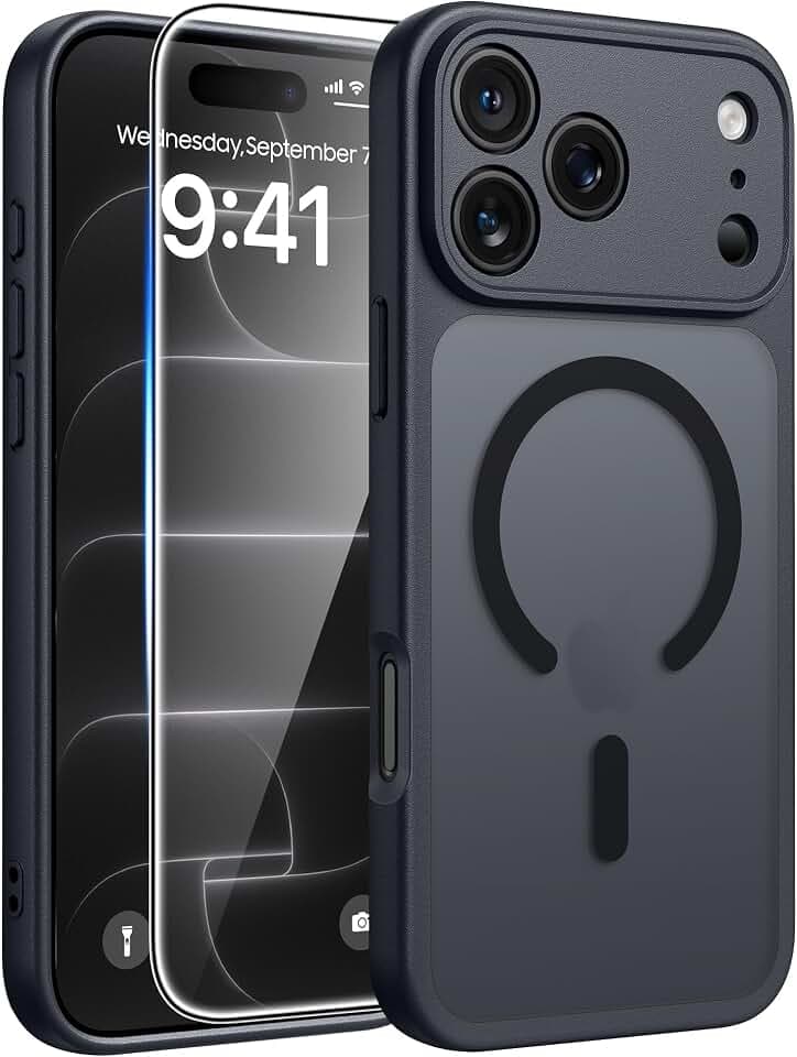 FNTCASE for iPhone 18 Pro Max Case/iPhone 17 Pro Max Case, Screen Protector