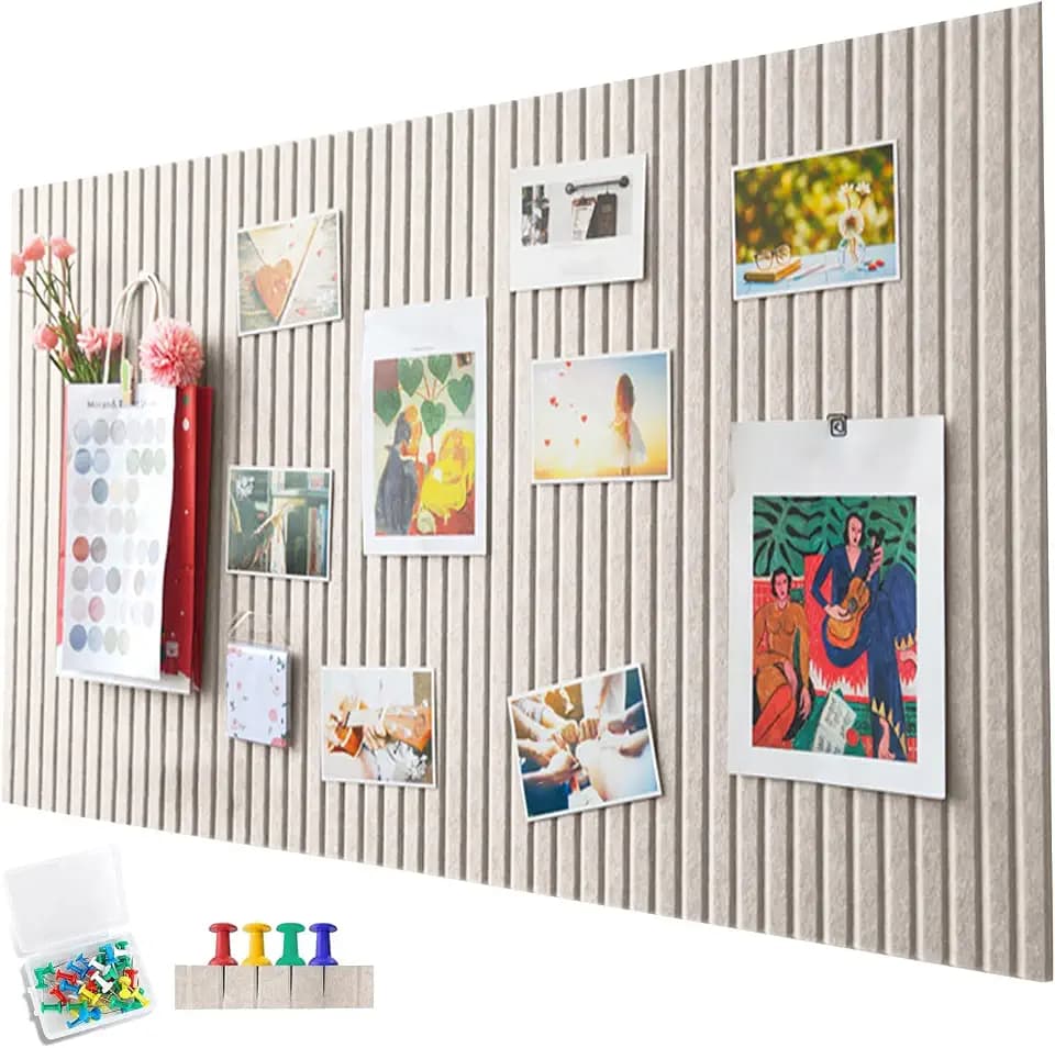 Penbinmall60 x 40cm große korkplatte große Pinnwand,dekorative korkwand aus Filz,0,9cm dick, faltbare Fototafel mit selbstklebendem Klebeband,filz selbstklebend visionboard,pinnadeln filz,Helles Kamel