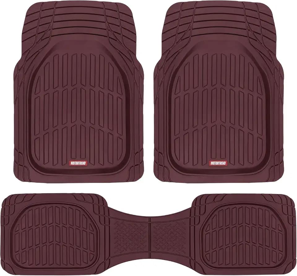 BDK Deep Dish Heavy Duty Mats - 3pc Set/Burgundy