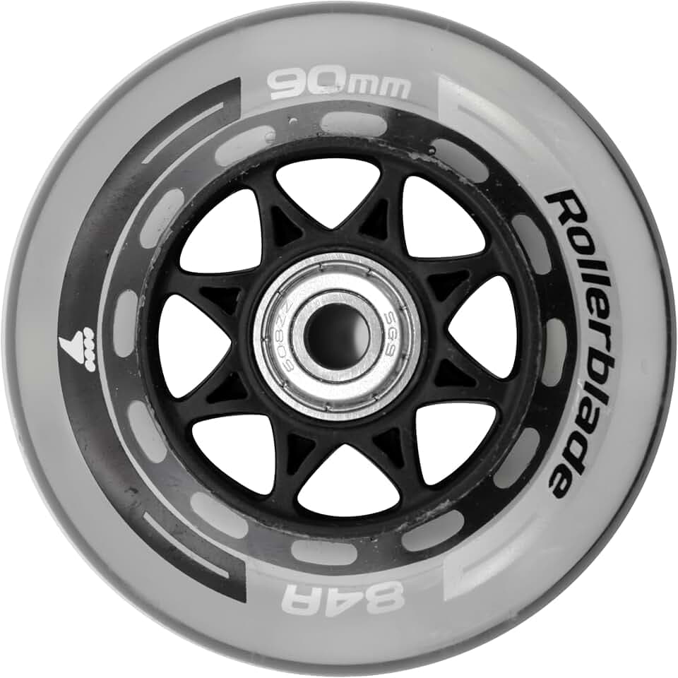 Rollerblade 90MM/SG9 Wheel/Bearing XT, 8 Inline Skate Rollen, Ersatzräder, Unisex, Klar, 90mm/SG9