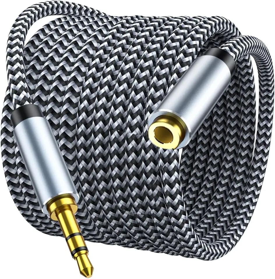 Headphone Extension Cable 10ft - Aux 3.5mm Extension Cable Male to Female, 1/8 Inch TRS Stereo Audio Jack Extender for Car, Speaker, TV, PC (Audio Only, No Mic)