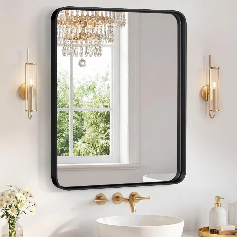 Sweetcrispy Bathroom Mirror 36x30 Inch, Vanity Mirror for Wall