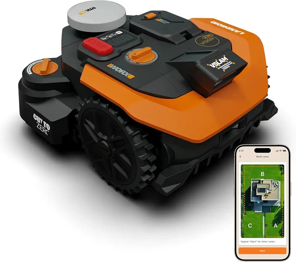Worx Vision Cloud WR308E, 2WD Mähroboter ohne Begrenzungskabel, 800 m²