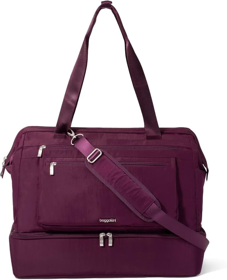 Modern Weekender - Lightweight 18"x15.7"x9.4" Duffel Carry-on Travel Bag for Women