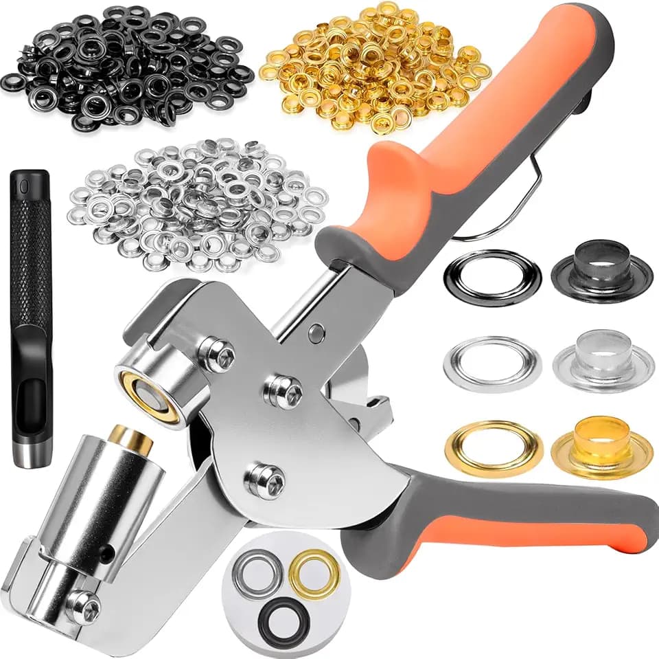 Ösenwerkzeugsatz, 10mm ösen set mit 300 Stück 10mm Metallöse (Gold, Schwarz, Silber) für Planen, Stoff, Leder, Zelte, Vinyl, Segeltuch, Ösenzange mit Ösen
