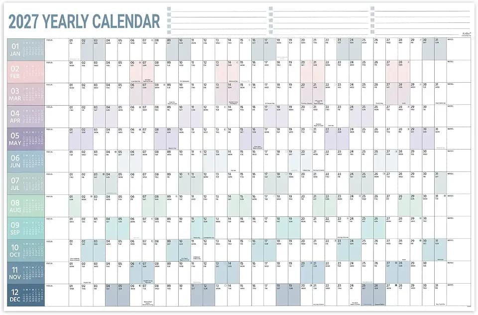 2027Calendar - 2027 Yearly Wall Calendar, Jan 2027 - Dec 2027