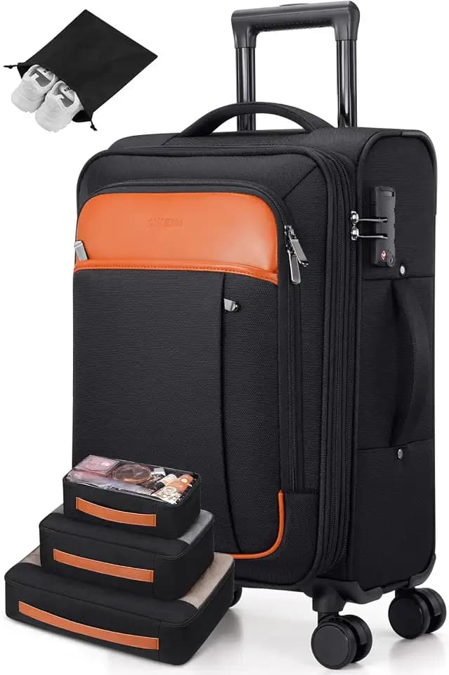 Softside Expandable Carry On Luggage, 20in Carry on Suitcase with Wheels
