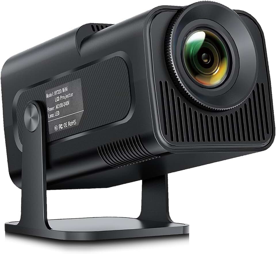 Mini-Projektor mit WLAN und Bluetooth, tragbarer Filmprojektor für den Außenbereich, 1080P-Unterstützung, Auto-Keystone-Heimprojektor (HY320-mini) (HY-320)