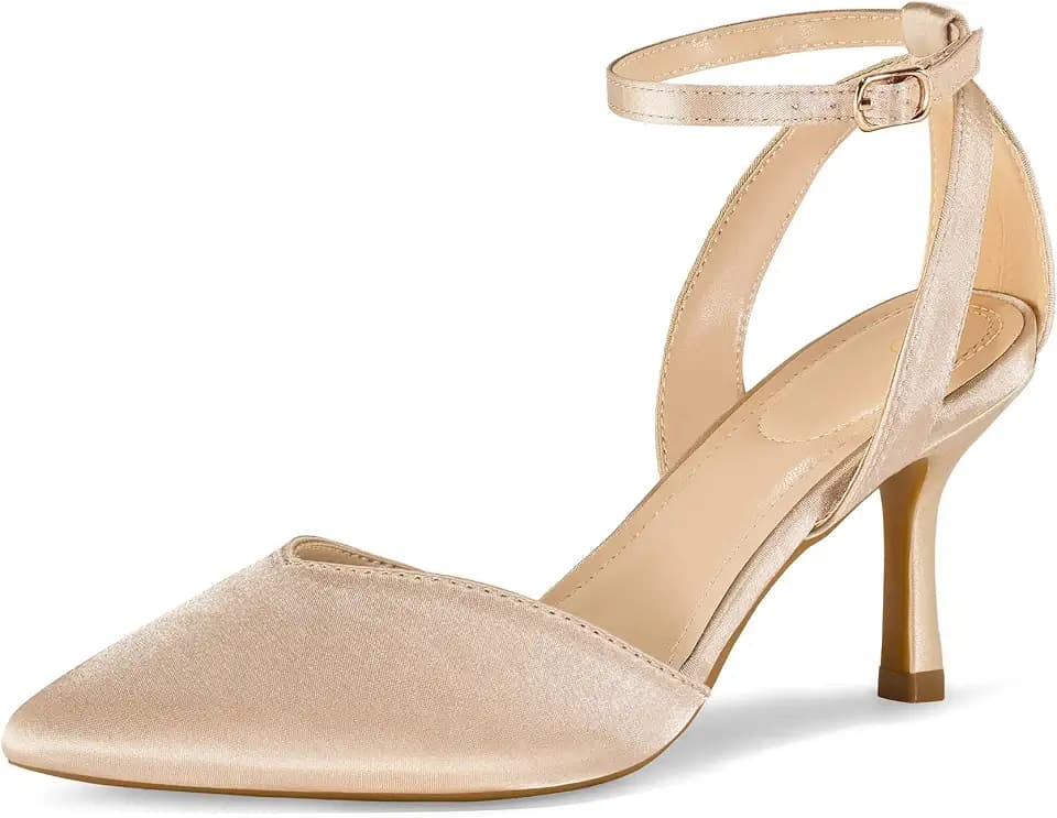 mysoft Women's Closed Toe Kitten Heels Comfortable Dress Pumps Shoes