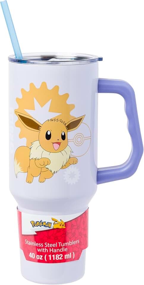 Silver Buffalo Pokémon Eevee, Stainless Steel Tumbler, 40oz