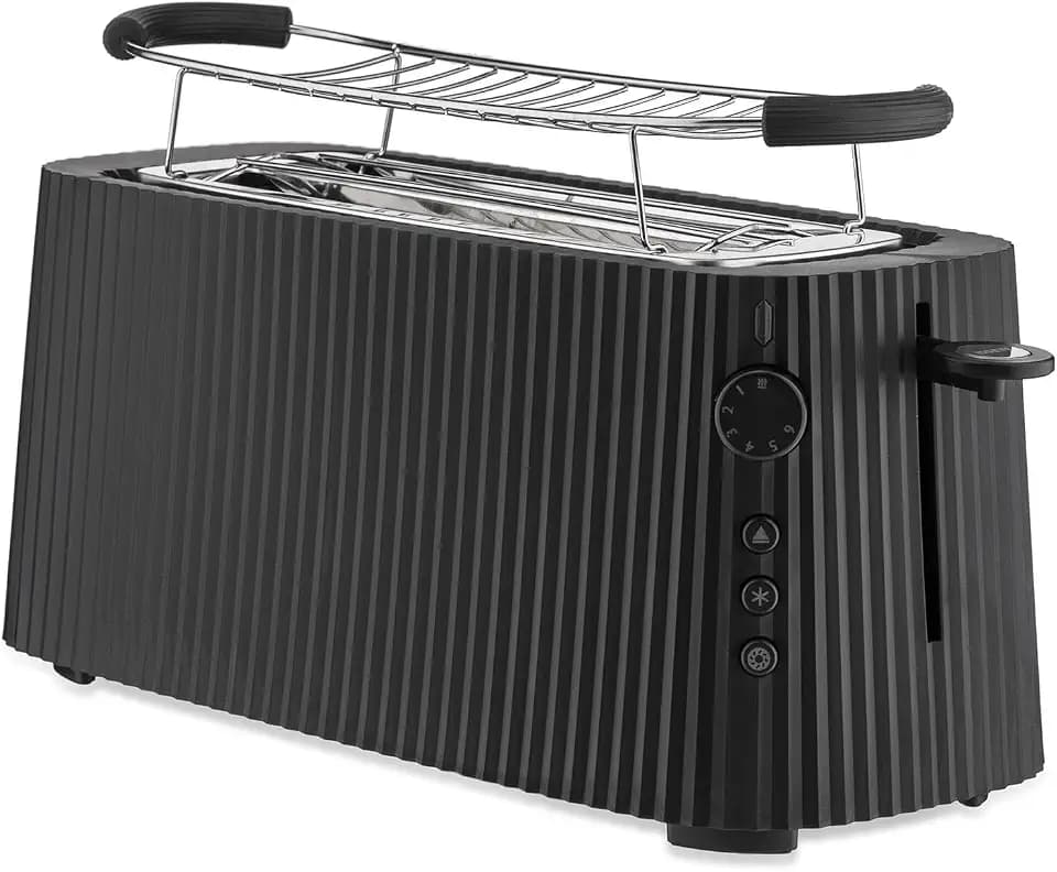 Alessi Plissé MDL15 B - Langschlitztoaster, Doppelschacht, 1700 W, Schwarz