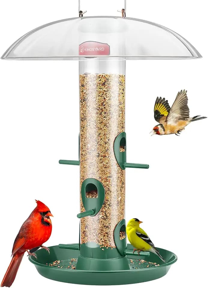 Kingsyard 6-Port Tube Bird Feeder for Outdoors Hanging