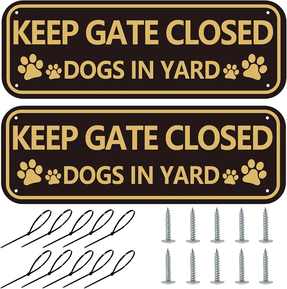 Beware of Dog Sign for Fence 2-Pack Keep Gate Closed Sign Dogs