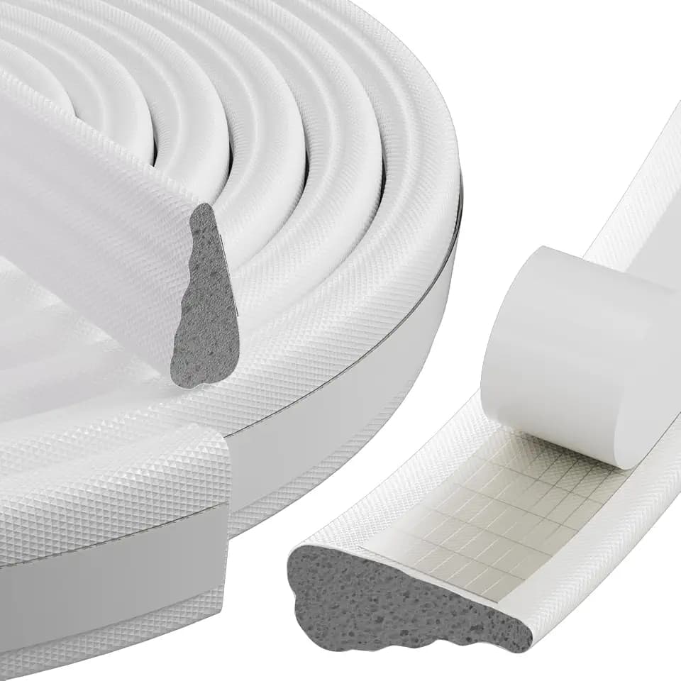 118" Wedge Weather Stripping Door Seal Strip for Door Frame & Window,White