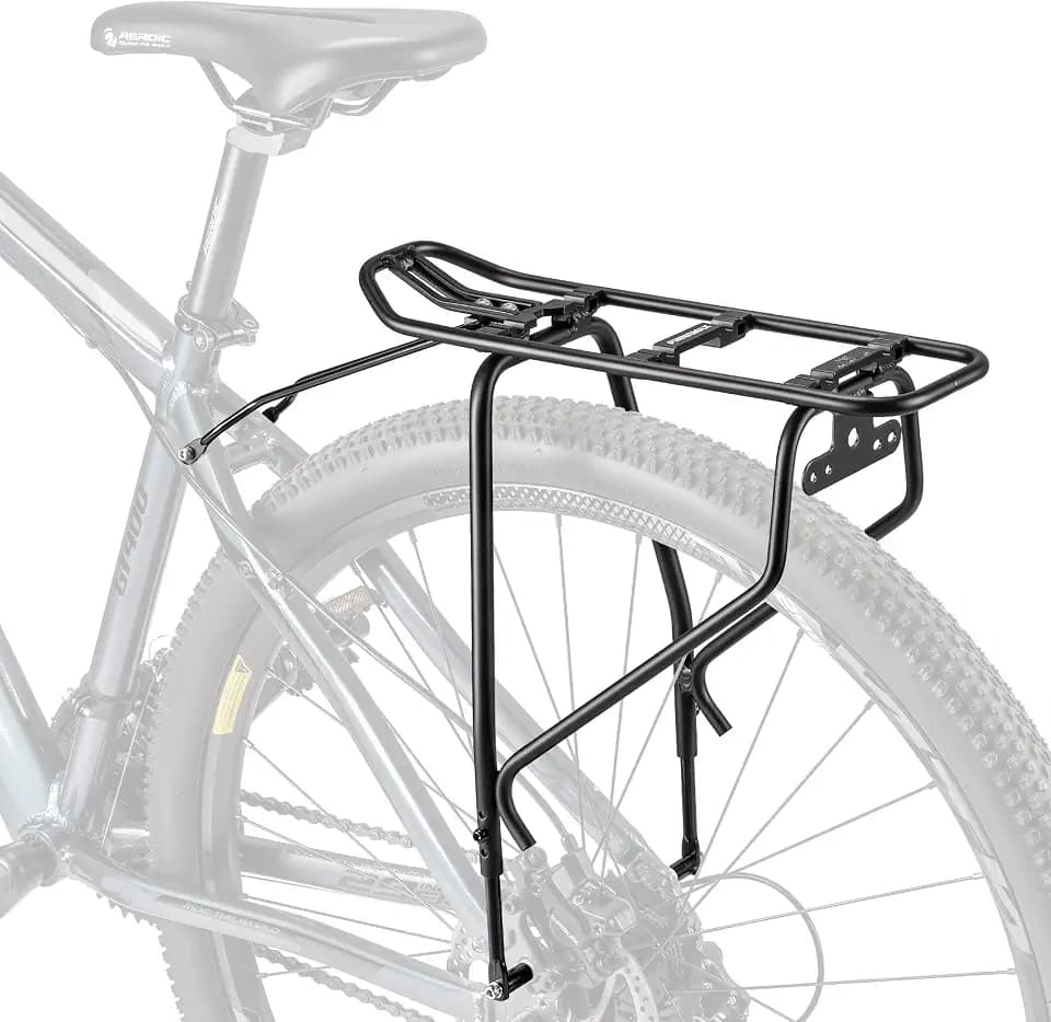 Fahrrad-Heckträger – Gepäckträger kompatibel mit MIK-System, Fahrrad-Gepäckträger für Scheibenbremsen/Nicht-Scheibenbremsen – Höhenverstellbar für 26"-29" Rahmen