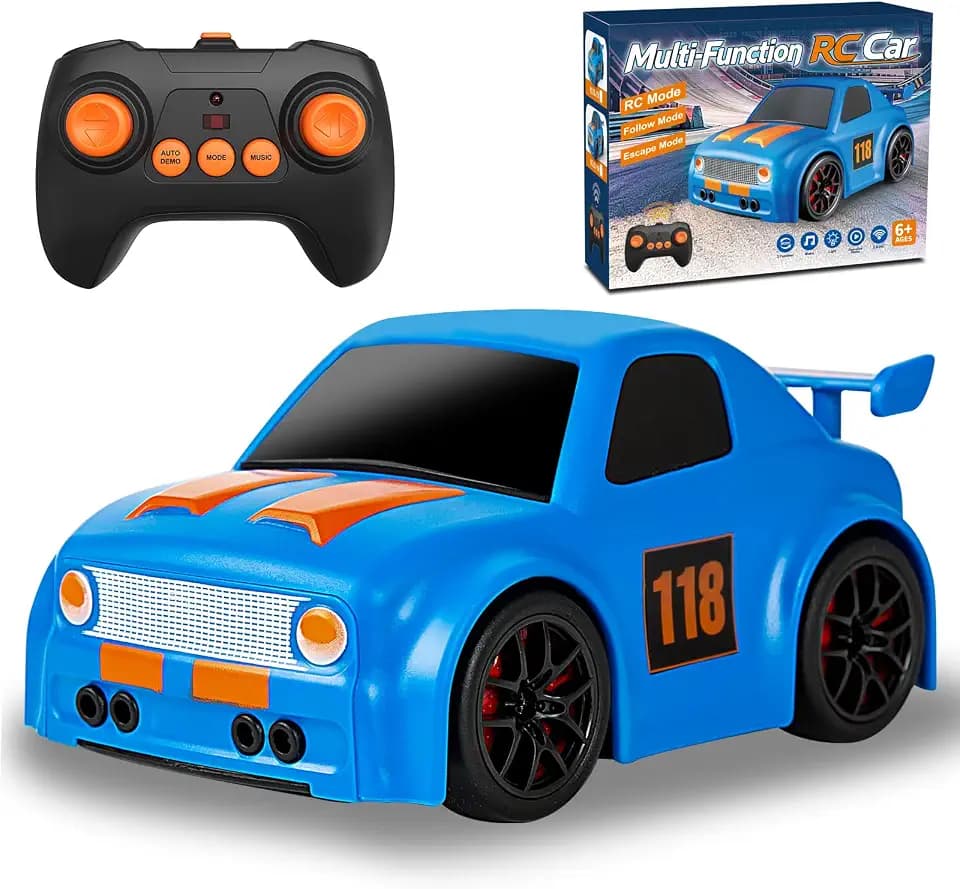 iBlivers 1:43 Mini Ferngesteuertes Auto, Ferngesteuerte Stunt Auto mit Verfolgungs und Fluchtmodus für Jungen, 2,4GHz RC Rennwagen mit Musik Weihnachts und Geburtstagsgeschenke für Kinder