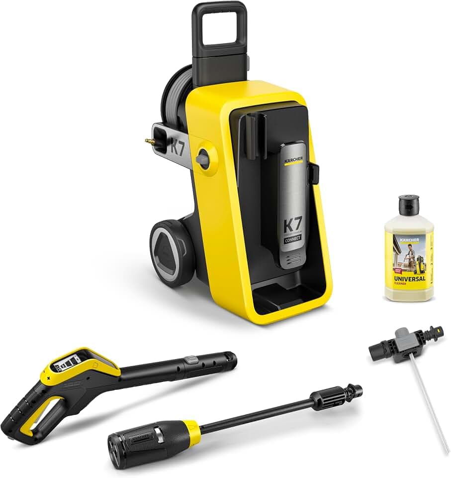 Kärcher Hochdruckreiniger K 7 Comfort Premium Connect, Druck: max. 180 bar, Fördermenge: 600 l/h, Fläche: 60 m²/h, extra Flexibler Hochdruckschlauch, Schlauchtrommel, App-Steuerung