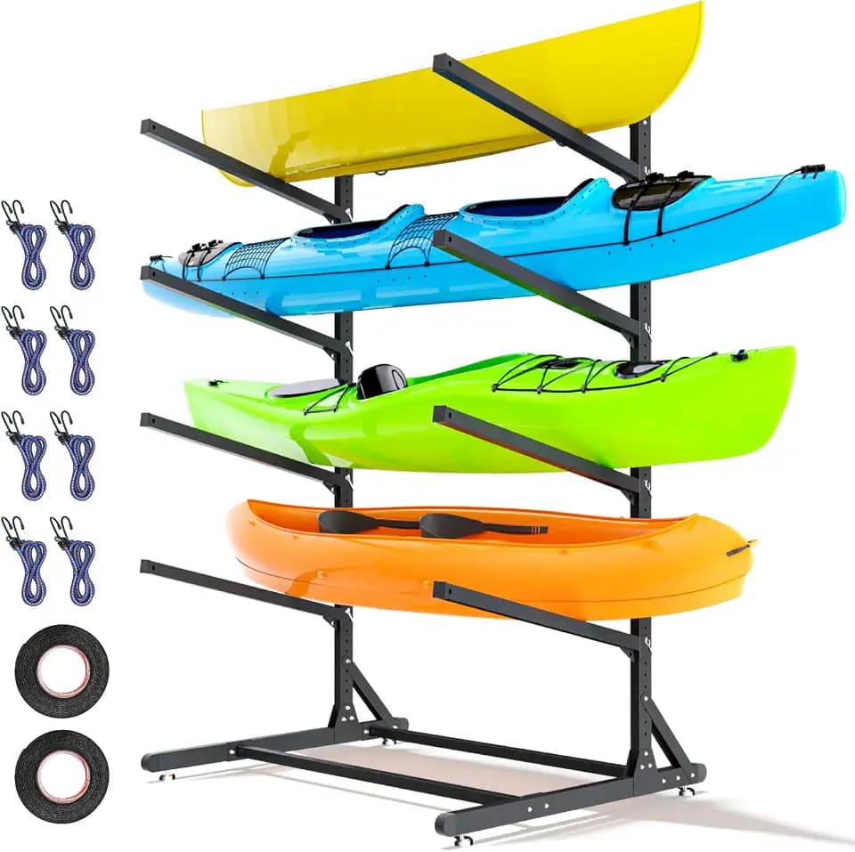 Kayak Storage Rack,Freestanding Adjustable Kayak Stand for Kayaks