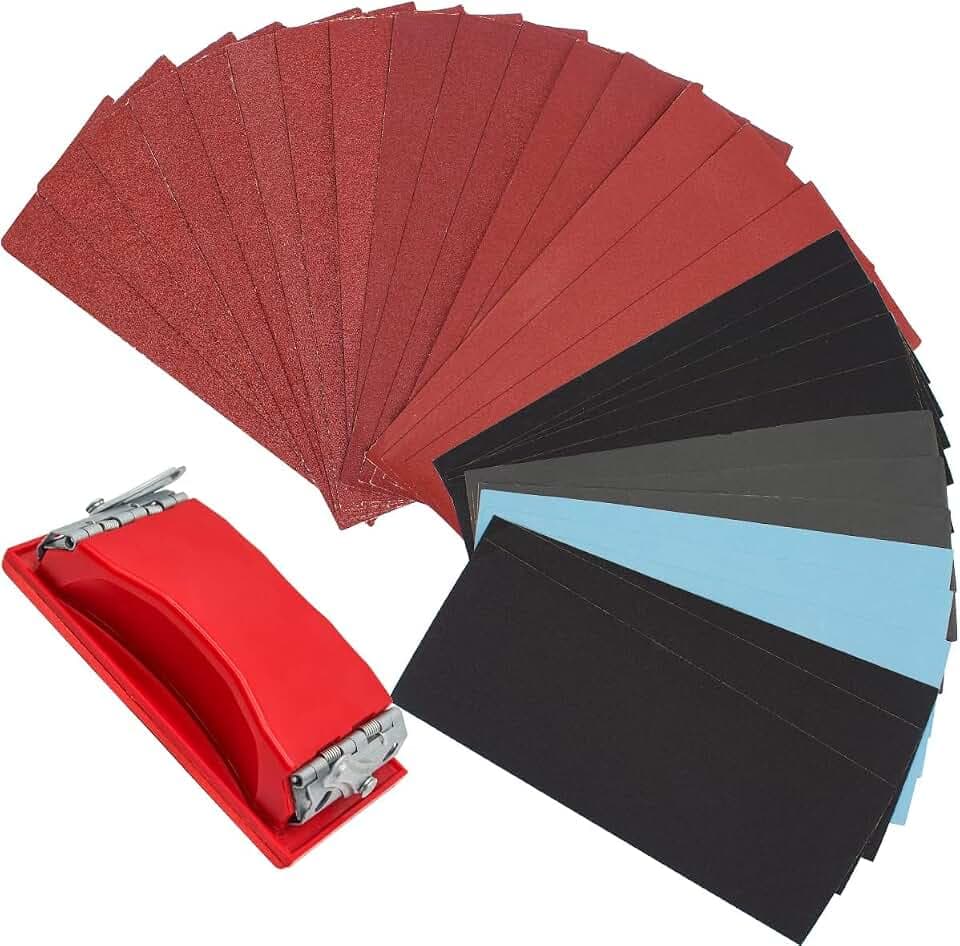 45 Stk Sandpapier set mit Handschleifer Körnung 40 bis 5000