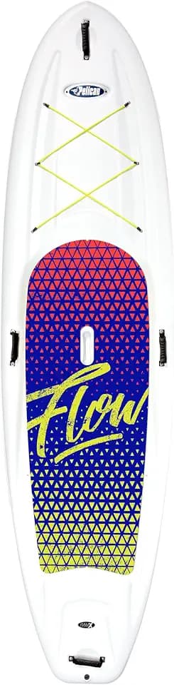 Pelican - Flow 106 Hardshell Stand-Up Paddle Board - Lightweight Board with a Bottom Fin for Paddling, Non-Slip Deck - Perfect for Youth & Adult