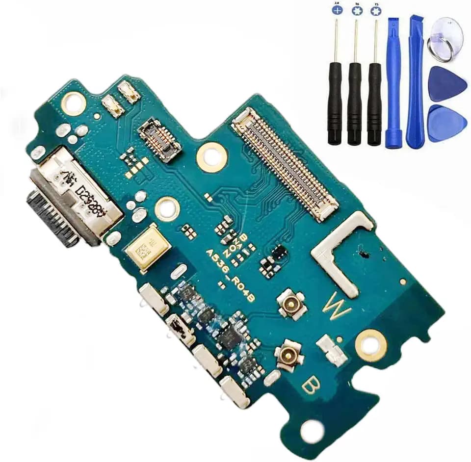USB Charging Port Flex Cable Replacement Type C Charger Dock Board Compatible with Samsung Galaxy A53 (5G) A536 6.5 Inches with Tools