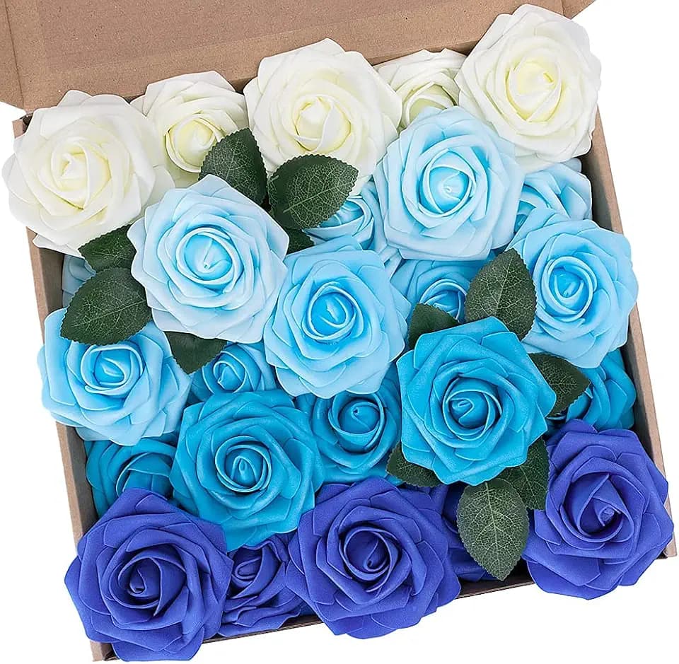 N&T NIETING Künstliche Blumen Rosen, 25 Stück Deko Blumen für Home Party