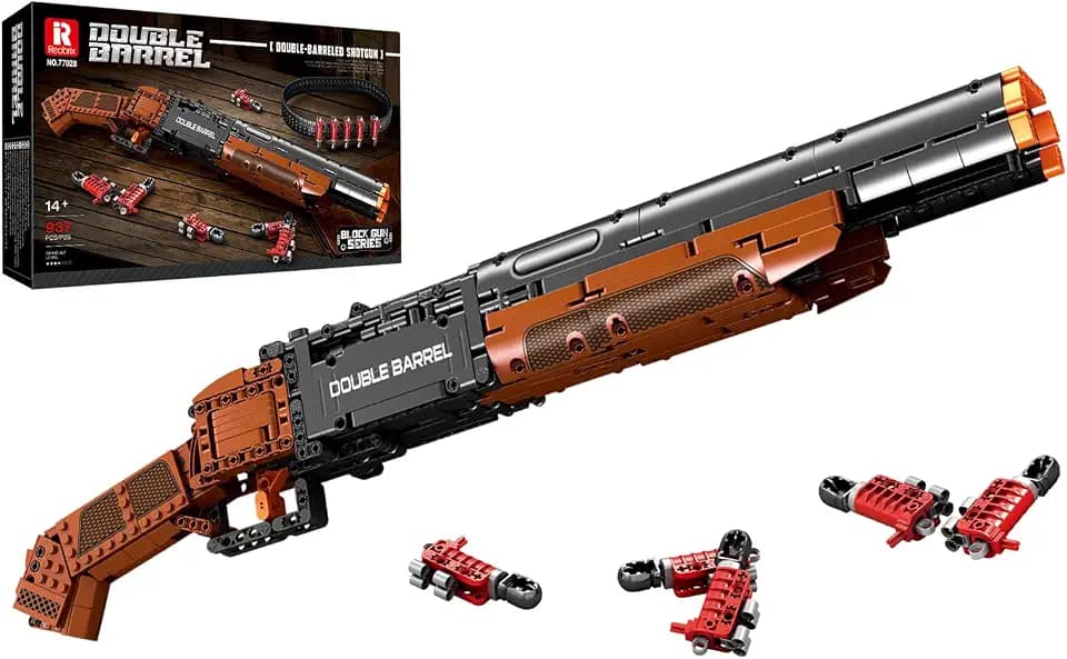 Reobrix Building Block Gun Set Double Barreled Shotgun Model for Adults