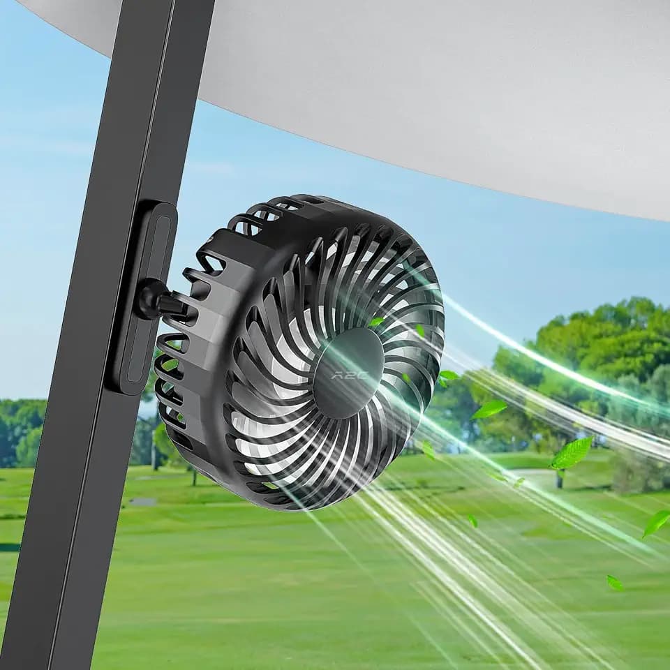 A2C Golf Cart Fan Rechargeable Magnetic Base Battery Operated Portable Fan