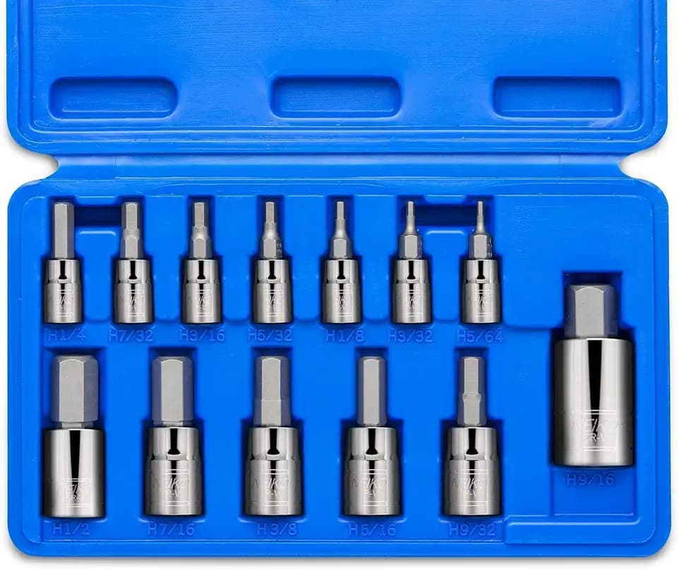 Neiko 10075A SAE Hex Bit Socket Set | 13-Piece Set | S2 Steel