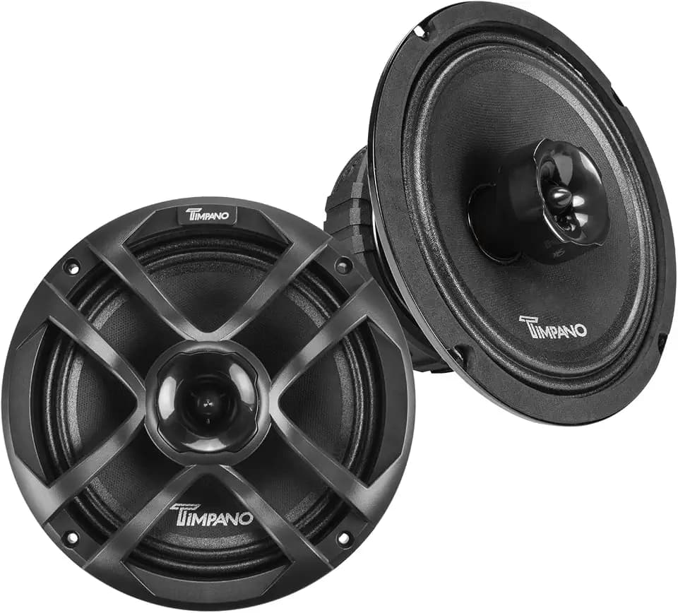 Timpano 8 Inch Car Coaxial Speakers 1300 Watts per Pair TPT-CX8-4 TPRO, PRO Audio 2-Way 4 Ohm Premium Speaker, Grill Included - Great for Car Stereo Sound System (Pair)